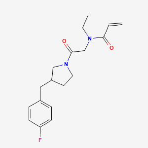 N-Ethyl-N-[2-[3-[(4-fluorophenyl)methyl]pyrrolidin-1-yl]-2-oxoethyl]prop-2-enamide