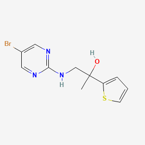 molecular formula C11H12BrN3OS B2510274 1-[(5-Bromopyrimidin-2-yl)amino]-2-thiophen-2-ylpropan-2-ol CAS No. 2380061-25-4