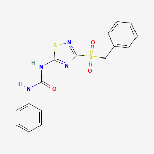 molecular formula C16H14N4O3S2 B2510275 1-(3-(Benzylsulfonyl)-1,2,4-thiadiazol-5-yl)-3-phenylurea CAS No. 924860-85-5