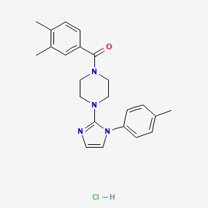 molecular formula C23H27ClN4O B2510282 (3,4-Dimethylphenyl)(4-(1-(p-tolyl)-1H-imidazol-2-yl)piperazin-1-yl)methanonhydrochlorid CAS No. 1189989-32-9