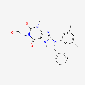 molecular formula C25H25N5O3 B2510302 8-(3,5-dimethylphenyl)-3-(2-methoxyethyl)-1-methyl-7-phenyl-1H-imidazo[2,1-f]purine-2,4(3H,8H)-dione CAS No. 896293-19-9