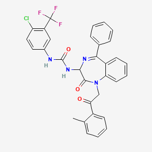 molecular formula C32H24ClF3N4O3 B2510303 1-(1-(2-(2-methylphenyl)-2-oxoethyl)-2-oxo-5-phenyl-2,3-dihydro-1H-1,4-diazepin-3-yl)-3-(4-chloro-3-(trifluoromethyl)phenyl)urea CAS No. 1796911-56-2