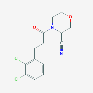 molecular formula C14H14Cl2N2O2 B2510307 4-[3-(2,3-Dichlorophenyl)propanoyl]morpholine-3-carbonitrile CAS No. 1384804-71-0