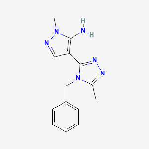 molecular formula C14H16N6 B2510314 4-(4-benzyl-5-methyl-4H-1,2,4-triazol-3-yl)-1-methyl-1H-pyrazol-5-ylamine CAS No. 329901-22-6