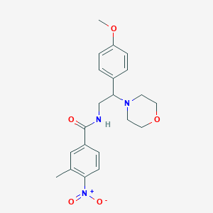 molecular formula C21H25N3O5 B2510318 N-(2-(4-甲氧基苯基)-2-吗啉乙基)-3-甲基-4-硝基苯甲酰胺 CAS No. 941964-91-6