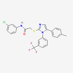 N-(3-chlorophenyl)-2-((5-(p-tolyl)-1-(3-(trifluoromethyl)phenyl)-1H-imidazol-2-yl)thio)acetamide
