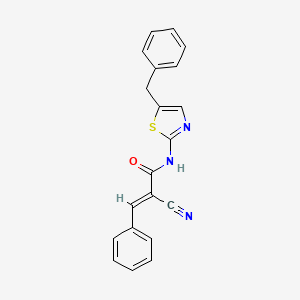 molecular formula C20H15N3OS B2510331 (2E)-N-(5-benzyl-1,3-thiazol-2-yl)-2-cyano-3-phenylprop-2-enamide CAS No. 468767-32-0