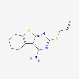 molecular formula C13H15N3S2 B2510332 2-Prop-2-enylsulfanyl-5,6,7,8-tetrahydro-[1]benzothiolo[2,3-d]pyrimidin-4-amine CAS No. 315695-04-6