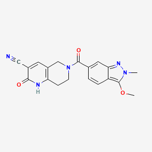 6-(3-methoxy-2-methyl-2H-indazole-6-carbonyl)-2-oxo-1,2,5,6,7,8-hexahydro-1,6-naphthyridine-3-carbonitrile