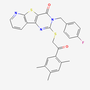 3-(4-fluorobenzyl)-2-((2-oxo-2-(2,4,5-trimethylphenyl)ethyl)thio)pyrido[3',2':4,5]thieno[3,2-d]pyrimidin-4(3H)-one