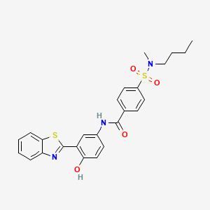 molecular formula C25H25N3O4S2 B2510361 N-(3-(苯并[d]噻唑-2-基)-4-羟基苯基)-4-(N-丁基-N-甲基磺酰胺基)苯甲酰胺 CAS No. 683260-66-4