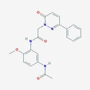 molecular formula C21H20N4O4 B2510364 N-(5-acetamido-2-methoxyphenyl)-2-(6-oxo-3-phenylpyridazin-1(6H)-yl)acetamide CAS No. 2097937-31-8