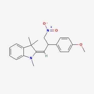 molecular formula C21H24N2O3 B2510365 (2E)-2-[2-(4-methoxyphenyl)-3-nitropropylidene]-1,3,3-trimethylindole CAS No. 304685-39-0
