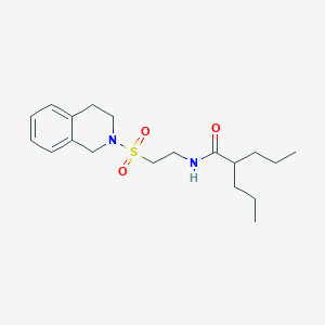 molecular formula C19H30N2O3S B2510373 N-(2-((3,4-dihydroisoquinolin-2(1H)-yl)sulfonyl)ethyl)-2-propylpentanamide CAS No. 922087-31-8