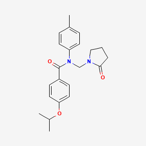 molecular formula C22H26N2O3 B2510384 4-isopropoxy-N-((2-oxopyrrolidin-1-yl)methyl)-N-(p-tolyl)benzamide CAS No. 852155-26-1