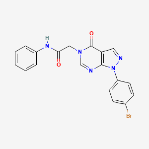 molecular formula C19H14BrN5O2 B2510385 2-[1-(4-bromophenyl)-4-oxo-1H,4H,5H-pyrazolo[3,4-d]pyrimidin-5-yl]-N-phenylacetamide CAS No. 1894995-26-6