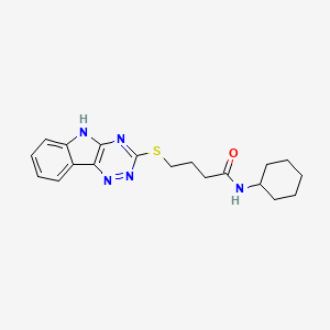 N-cyclohexyl-4-(5H-[1,2,4]triazino[5,6-b]indol-3-ylsulfanyl)butanamide