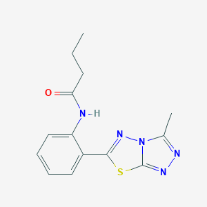 molecular formula C14H15N5OS B251040 N-[2-(3-methyl[1,2,4]triazolo[3,4-b][1,3,4]thiadiazol-6-yl)phenyl]butanamide 