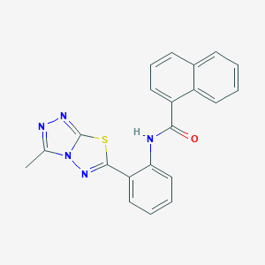 molecular formula C21H15N5OS B251041 N-[2-(3-methyl[1,2,4]triazolo[3,4-b][1,3,4]thiadiazol-6-yl)phenyl]-1-naphthamide 