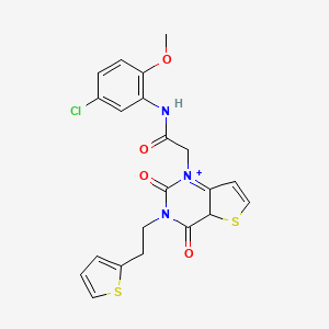 molecular formula C21H18ClN3O4S2 B2510410 N-(5-chloro-2-methoxyphenyl)-2-{2,4-dioxo-3-[2-(thiophen-2-yl)ethyl]-1H,2H,3H,4H-thieno[3,2-d]pyrimidin-1-yl}acetamide CAS No. 1260634-47-6