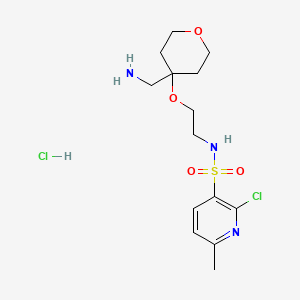 N-(2-{[4-(aminomethyl)oxan-4-yl]oxy}ethyl)-2-chloro-6-methylpyridine-3-sulfonamide hydrochloride