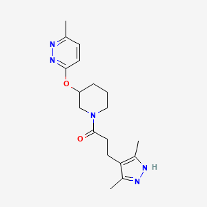3-(3,5-dimethyl-1H-pyrazol-4-yl)-1-(3-((6-methylpyridazin-3-yl)oxy)piperidin-1-yl)propan-1-one