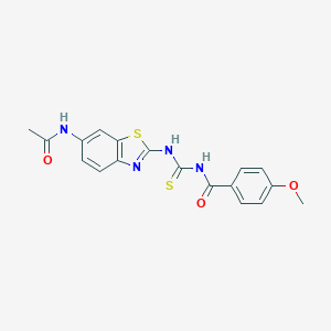 N-{[6-(acetylamino)-1,3-benzothiazol-2-yl]carbamothioyl}-4-methoxybenzamide