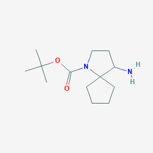 molecular formula C13H24N2O2 B2510421 Tert-butyl 4-amino-1-azaspiro[4.4]nonane-1-carboxylate CAS No. 1545158-39-1