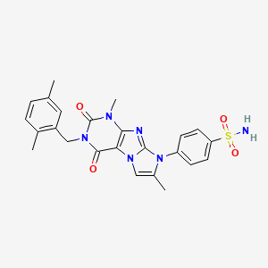 molecular formula C24H24N6O4S B2510427 4-(3-(2,5-dimethylbenzyl)-1,7-dimethyl-2,4-dioxo-3,4-dihydro-1H-imidazo[2,1-f]purin-8(2H)-yl)benzenesulfonamide CAS No. 938824-85-2