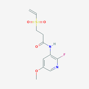 molecular formula C11H13FN2O4S B2510430 3-Ethenylsulfonyl-N-(2-fluoro-5-methoxypyridin-3-yl)propanamide CAS No. 2224458-38-0