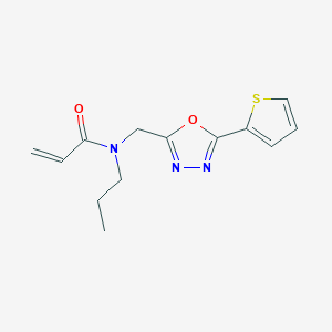 molecular formula C13H15N3O2S B2510435 N-propyl-N-{[5-(thiophen-2-yl)-1,3,4-oxadiazol-2-yl]methyl}prop-2-enamide CAS No. 2094406-50-3