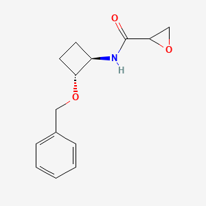 molecular formula C14H17NO3 B2510439 N-[(1R,2R)-2-Phenylmethoxycyclobutyl]oxirane-2-carboxamide CAS No. 2411184-04-6