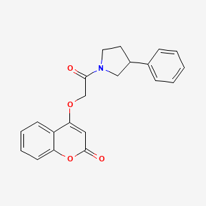 molecular formula C21H19NO4 B2510440 4-(2-氧代-2-(3-苯基吡咯烷-1-基)乙氧基)-2H-色满-2-酮 CAS No. 2034321-00-9