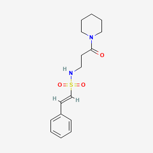 molecular formula C16H22N2O3S B2510444 (E)-N-(3-oxo-3-piperidin-1-ylpropyl)-2-phenylethenesulfonamide CAS No. 1241687-28-4