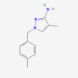 molecular formula C12H15N3 B2510447 4-methyl-1-(4-methylbenzyl)-1H-pyrazol-3-amine CAS No. 1174833-98-7