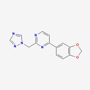 4-(1,3-benzodioxol-5-yl)-2-(1H-1,2,4-triazol-1-ylmethyl)pyrimidine