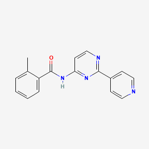 molecular formula C17H14N4O B2510454 2-methyl-N-[2-(4-pyridinyl)-4-pyrimidinyl]benzenecarboxamide CAS No. 478039-55-3