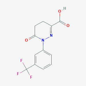 molecular formula C12H9F3N2O3 B2510456 6-Oxo-1-[3-(trifluoromethyl)phenyl]-1,4,5,6-tetrahydropyridazine-3-carboxylic acid CAS No. 926240-91-7