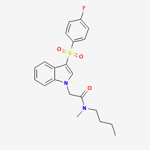 N-butyl-2-(3-((4-fluorophenyl)sulfonyl)-1H-indol-1-yl)-N-methylacetamide