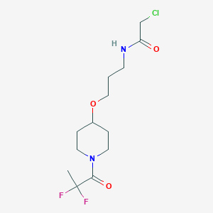 2-Chloro-N-[3-[1-(2,2-difluoropropanoyl)piperidin-4-yl]oxypropyl]acetamide