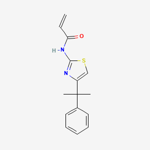 molecular formula C15H16N2OS B2510467 N-[4-(2-Phenylpropan-2-yl)-1,3-thiazol-2-yl]prop-2-enamide CAS No. 2305556-83-4