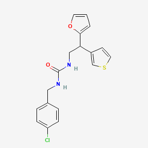 1-[(4-Chlorophenyl)methyl]-3-[2-(furan-2-yl)-2-(thiophen-3-yl)ethyl]urea