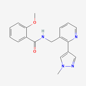 molecular formula C18H18N4O2 B2510475 2-甲氧基-N-((2-(1-甲基-1H-吡唑-4-基)吡啶-3-基)甲基)苯甲酰胺 CAS No. 2034309-92-5