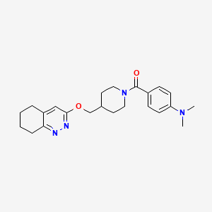 molecular formula C23H30N4O2 B2510476 (4-(Dimethylamino)phenyl)(4-(((5,6,7,8-tetrahydrocinnolin-3-yl)oxy)methyl)piperidin-1-yl)methanone CAS No. 2320463-67-8