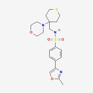 molecular formula C20H27N3O4S2 B2510482 4-(2-methyl-1,3-oxazol-4-yl)-N-{[4-(morpholin-4-yl)thian-4-yl]methyl}benzene-1-sulfonamide CAS No. 2380079-15-0