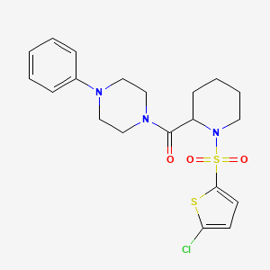 (1-((5-Chlorothiophen-2-yl)sulfonyl)piperidin-2-yl)(4-phenylpiperazin-1-yl)methanone