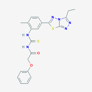 N-{[5-(3-ethyl[1,2,4]triazolo[3,4-b][1,3,4]thiadiazol-6-yl)-2-methylphenyl]carbamothioyl}-2-phenoxyacetamide