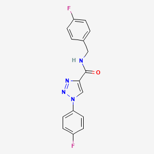 molecular formula C16H12F2N4O B2510493 N-(4-fluorobenzyl)-1-(4-fluorophenyl)-1H-1,2,3-triazole-4-carboxamide CAS No. 1206994-13-9