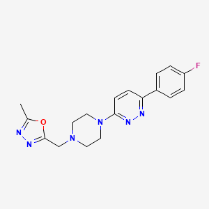 2-[[4-[6-(4-Fluorophenyl)pyridazin-3-yl]piperazin-1-yl]methyl]-5-methyl-1,3,4-oxadiazole