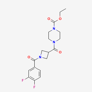 molecular formula C18H21F2N3O4 B2510511 4-(1-(3,4-二氟苯甲酰)氮杂环丁烷-3-羰基)哌嗪-1-羧酸乙酯 CAS No. 1286699-39-5